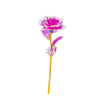 24k Eternal Rose Artificial Flowers Foil Plated Gold Rose Wedding Valentine'S Day Decoration Mother'S Day Gifts Fake Flower