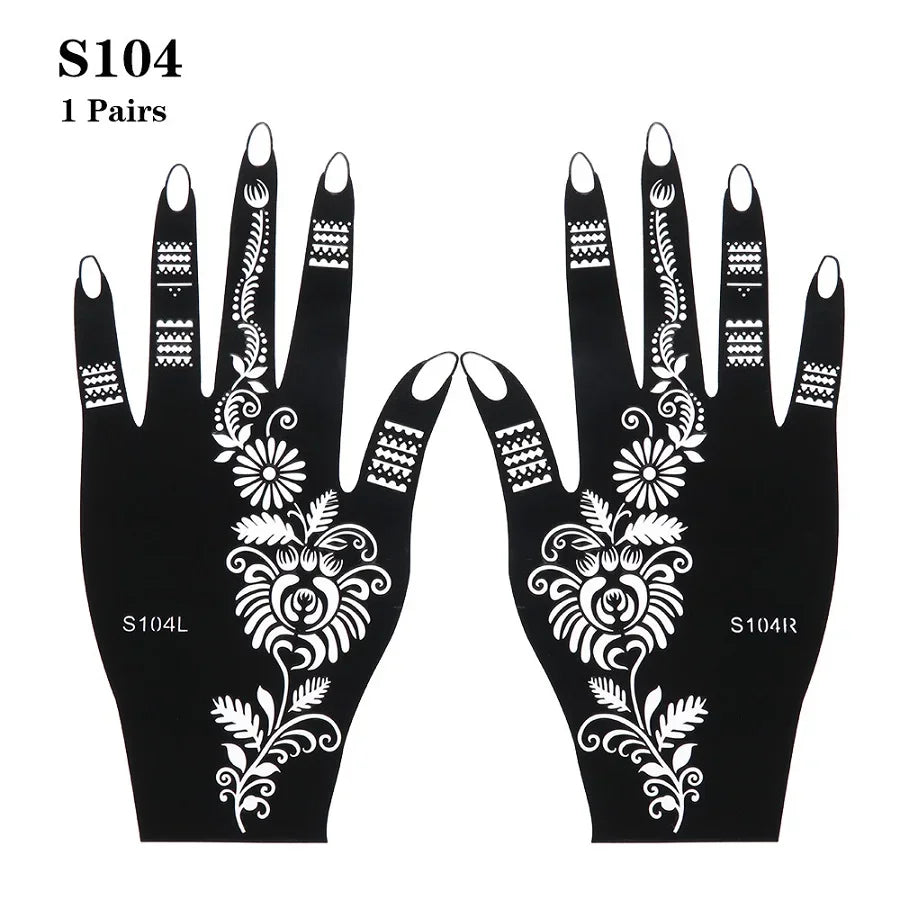 2025 New Professional Henna Stencil Temporary Hand Tattoo Body Art Sticker Template Wedding Tool Flower Tattoo Stencil