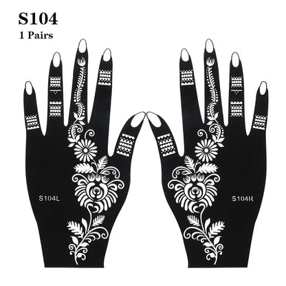 2025 New Professional Henna Stencil Temporary Hand Tattoo Body Art Sticker Template Wedding Tool Flower Tattoo Stencil