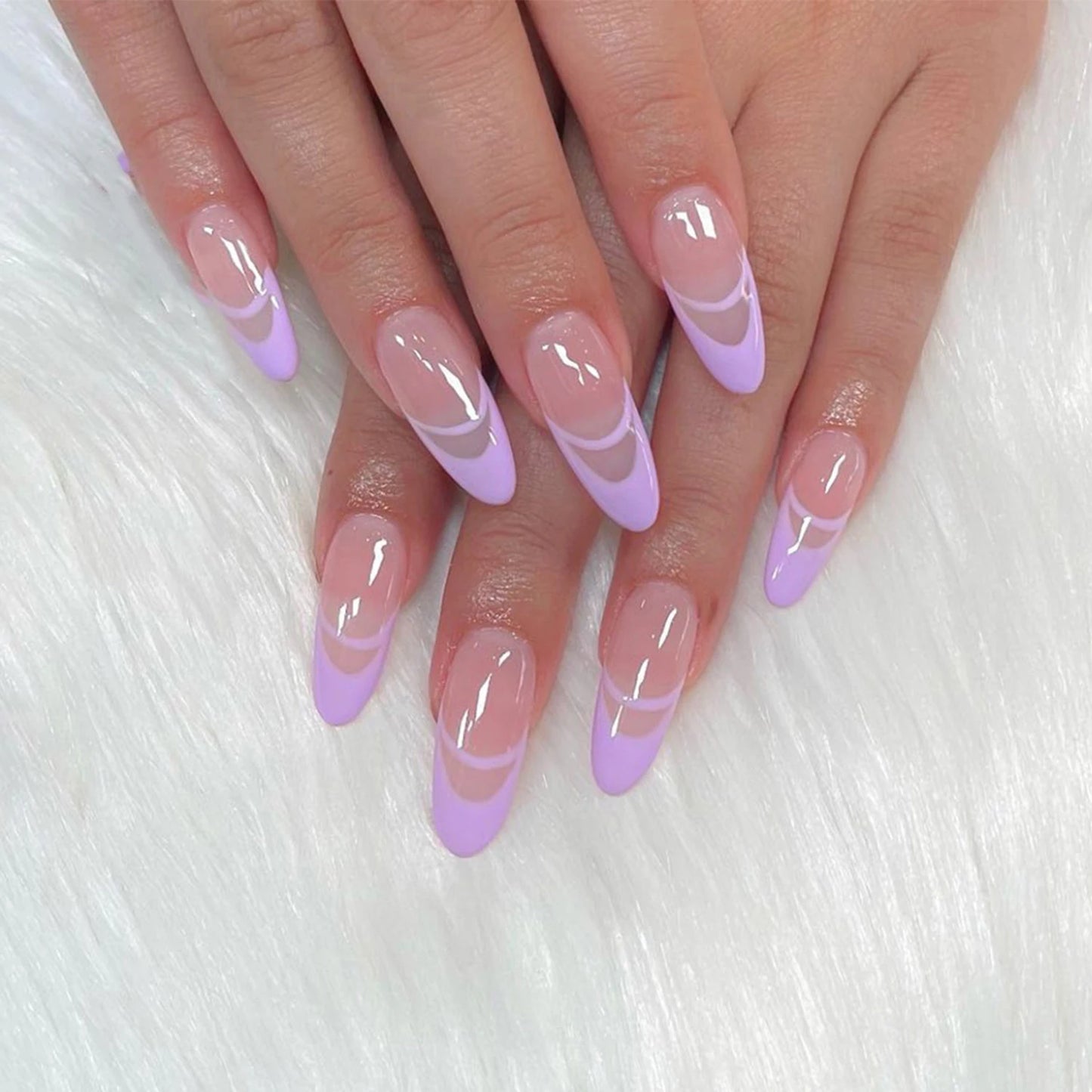 24Pcs/Box Charming Pink Flame Short Detachable Finished Fingernails Ballet Wearable Fake Nails press on Square Head Full Cover