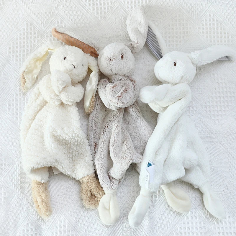 11'' Mood Comforter Bunny Baby Teething Toy Soft Animal for Doll Room Decoration Mood Appease Toy for Infant Crib Orname