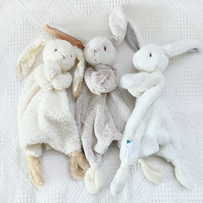 11'' Mood Comforter Bunny Baby Teething Toy Soft Animal for Doll Room Decoration Mood Appease Toy for Infant Crib Orname