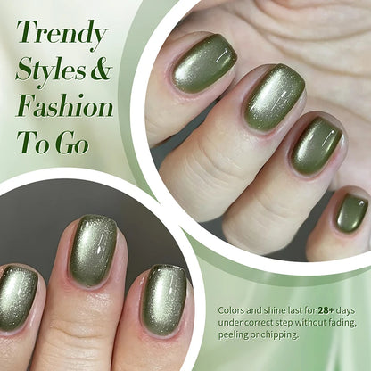 BORN PRETTY 10ml Dark Emerald Cat Magnetic Gel Ultra Shine Semi Permanent Soak Off UV Gel Manicure Nail Art Varnish