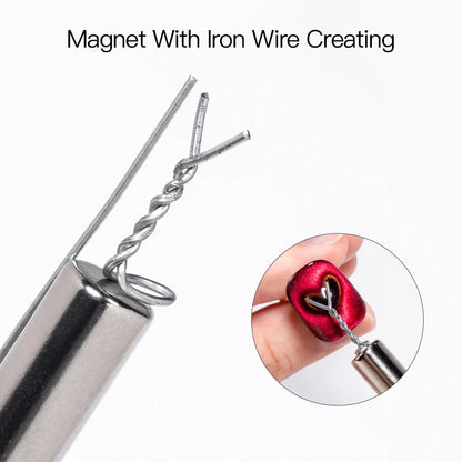 7ml Red Series Cat Magnetic Gel Nail Polish Sparkle Glitter Semi Permanent Nail Art UV Gel Varnish Manicure For Valentines Nails