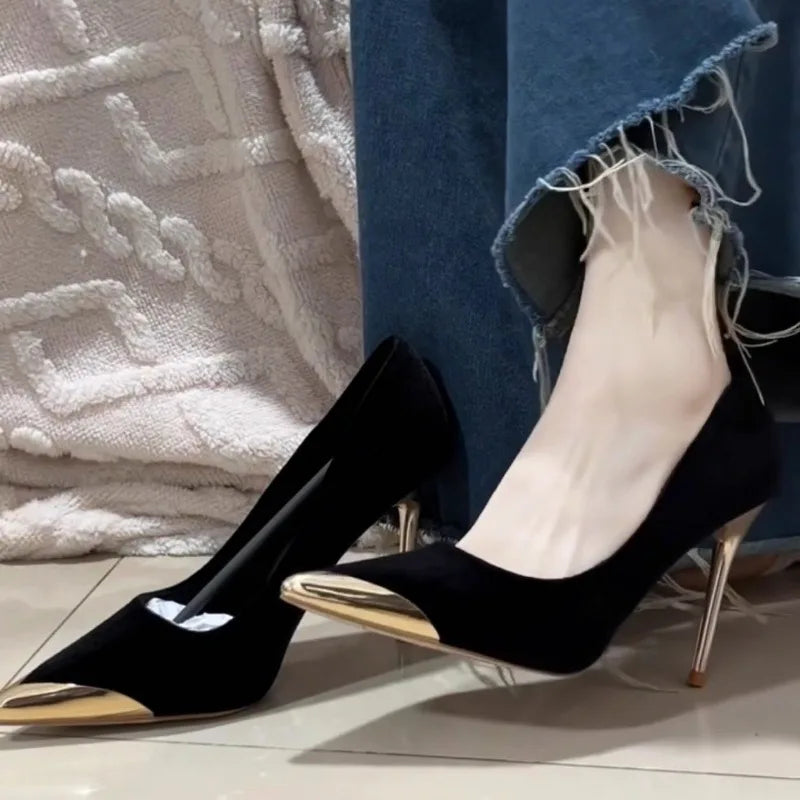 Elegant Ultra High Heels Ladies Patent Pumps Four Season Pointed Toe Thin-heel Women High Heel Wedding Office Career Shoes 35-42