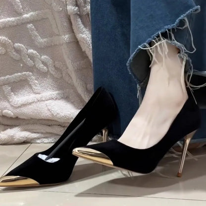 Elegant Ultra High Heels Ladies Patent Pumps Four Season Pointed Toe Thin-heel Women High Heel Wedding Office Career Shoes 35-42