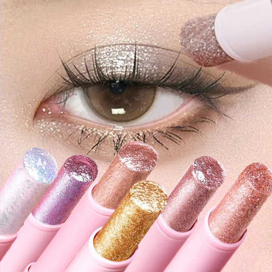 Water-like Jelly Eyeshadow Stick Pearlescent Glitter High-gloss Eyeshadow Crystal Shiny Multi-color Eye Shadow Highlighter Stick
