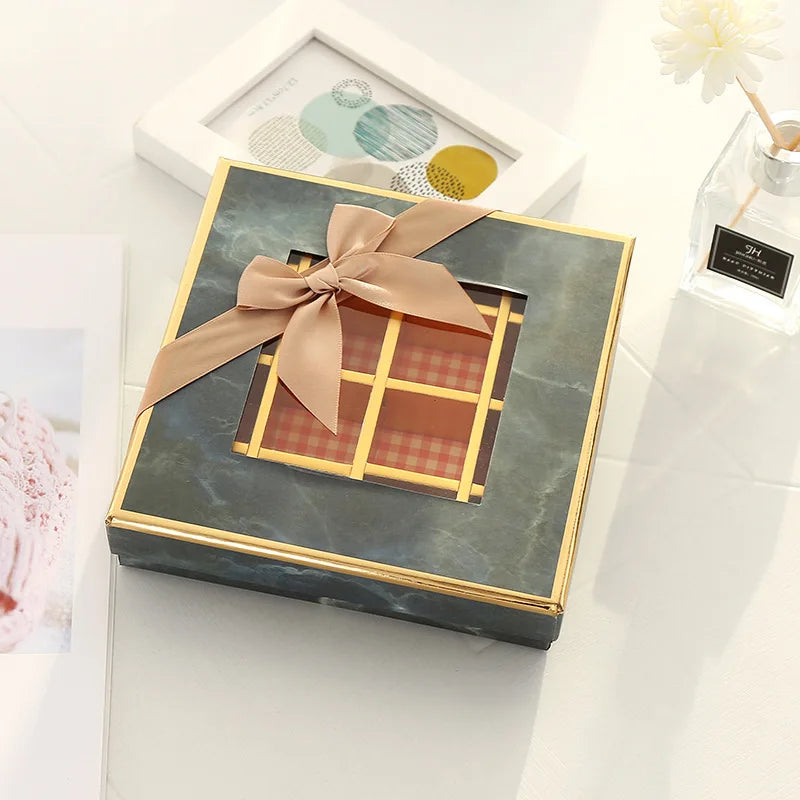 5Pcs Chocolate Boxes 9/12/16/25Grids Candy Box with Window Chocolate Gift Packing Box For Valentine's Day Wedding Party Favors