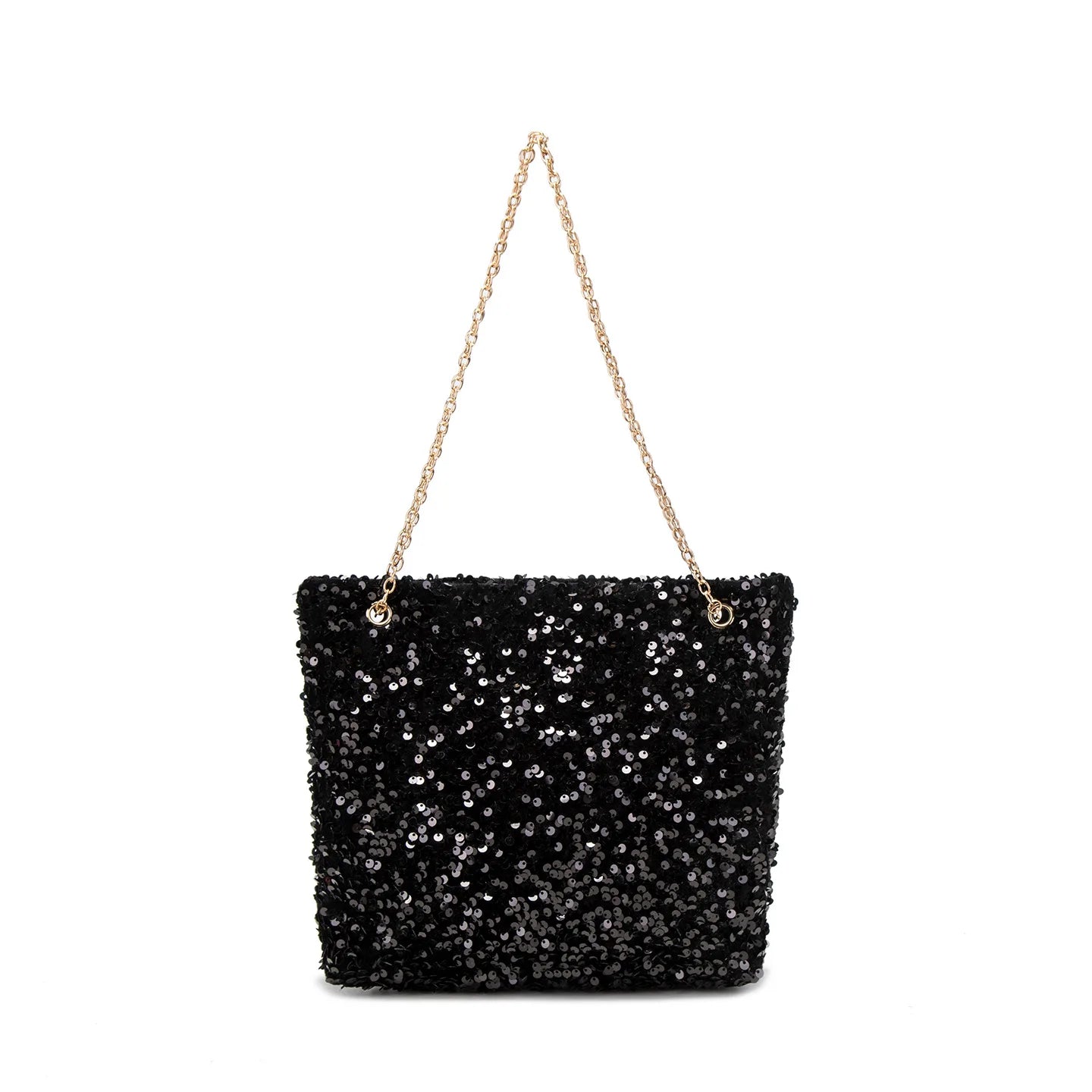 Shiny Sequin Tote Bag Large Capacity Chain Shoulder Bag Glitter Evening Handbag for Party Wedding & Prom Fashion Bag for Women