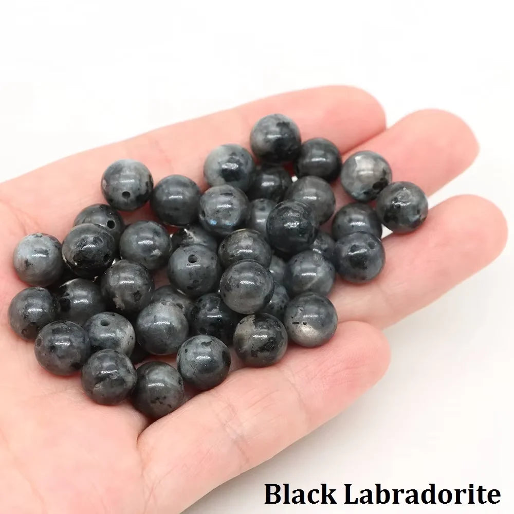 4 6 8 10mm Natural Black Tourmaline Beads Round Smooth Loose Stone Bead For Jewelry Making Diy Bracelet Necklace Accessories