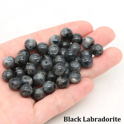4 6 8 10mm Natural Black Tourmaline Beads Round Smooth Loose Stone Bead For Jewelry Making Diy Bracelet Necklace Accessories
