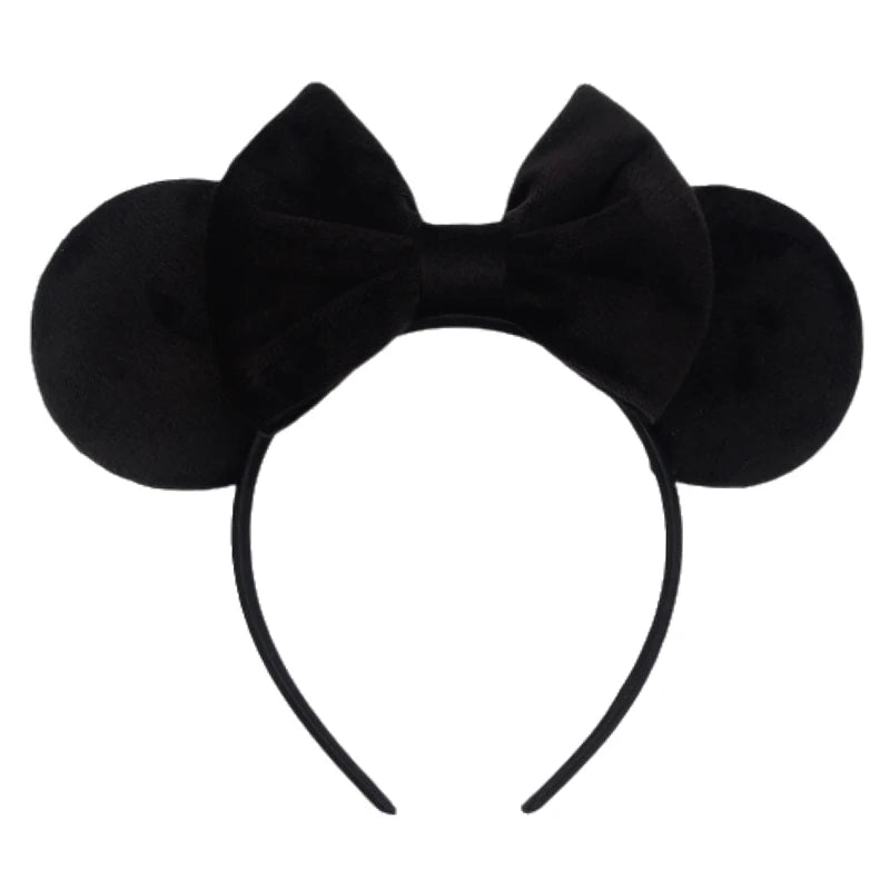 New Trendy Mouse Ears Headband Mickey 3.3"Velvet For Girls Soft Bow Hairband Halloween Festival Party Trip DIY Hair Accessories