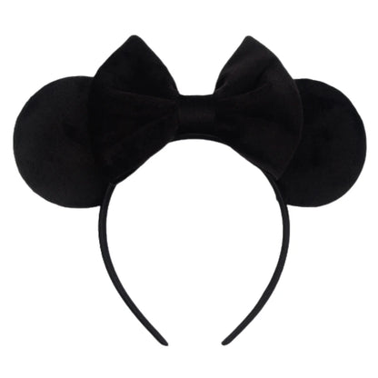 New Trendy Mouse Ears Headband Mickey 3.3"Velvet For Girls Soft Bow Hairband Halloween Festival Party Trip DIY Hair Accessories