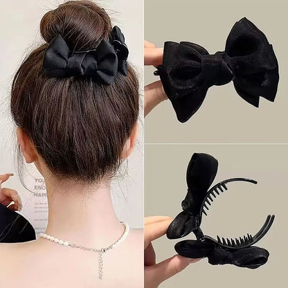 Vintage Bow Hair Clamp Pastoral Style Hair Accessories Hair Clip Back Head Hairpin Women Girls