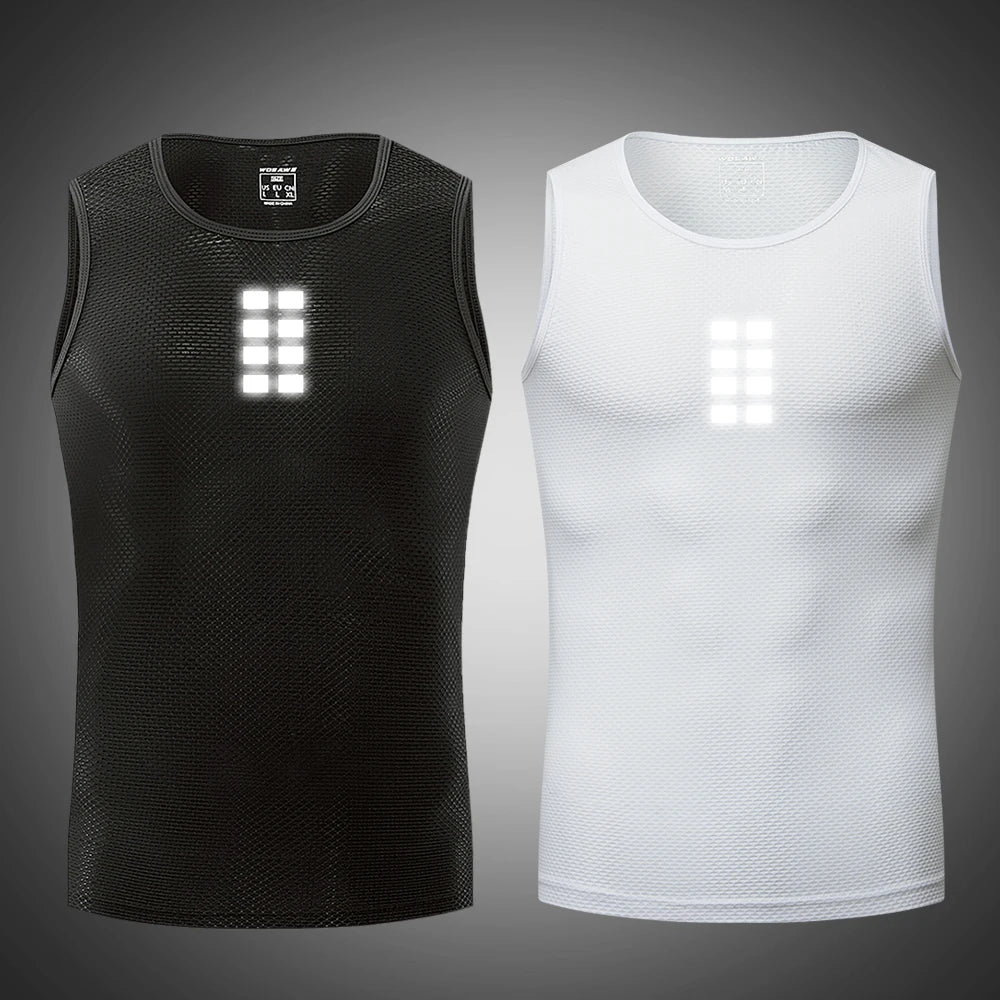 WOSAWE Cycling Jersey Sleeveless Cycling Base Layer MTB Bike Sports Shirt Underwear Racing Bicycle Jersey Shirt Undershirt