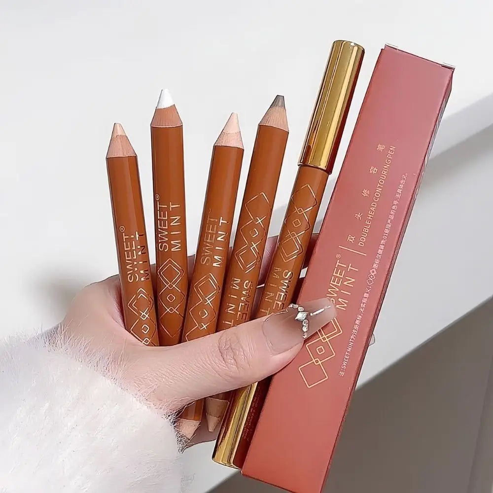 Double Head Contouring Shading Pen Face Brighten Three-dimensional Highlight Stick Brightening Skin Shadow Concealer Pencil