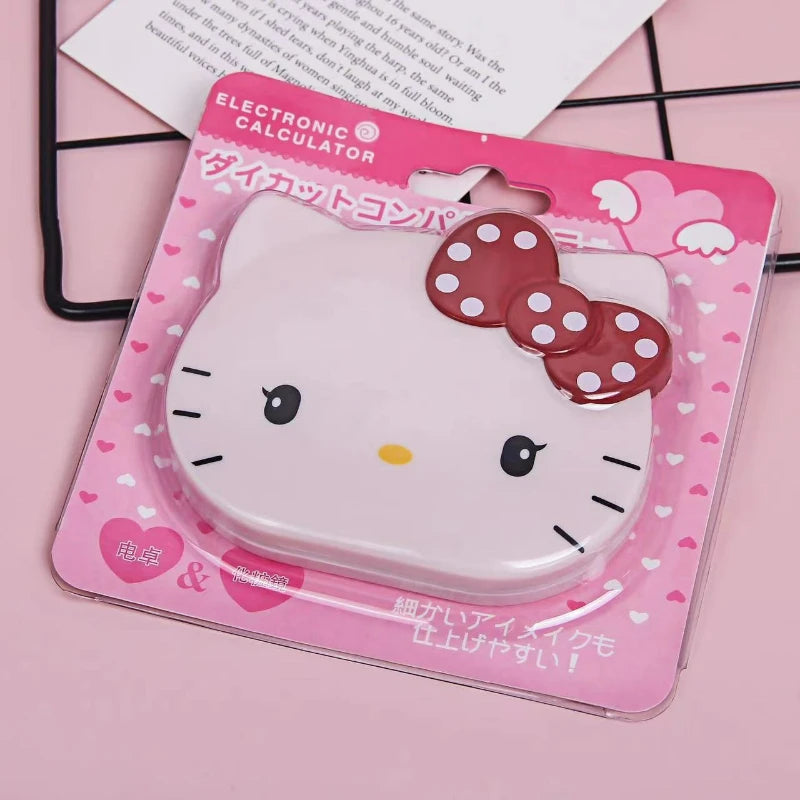 Trendy Personality Creative Kitten Calculator Cute Girly Style Portable Flip Mirror Computer Small Mini KT Makeup Mirror
