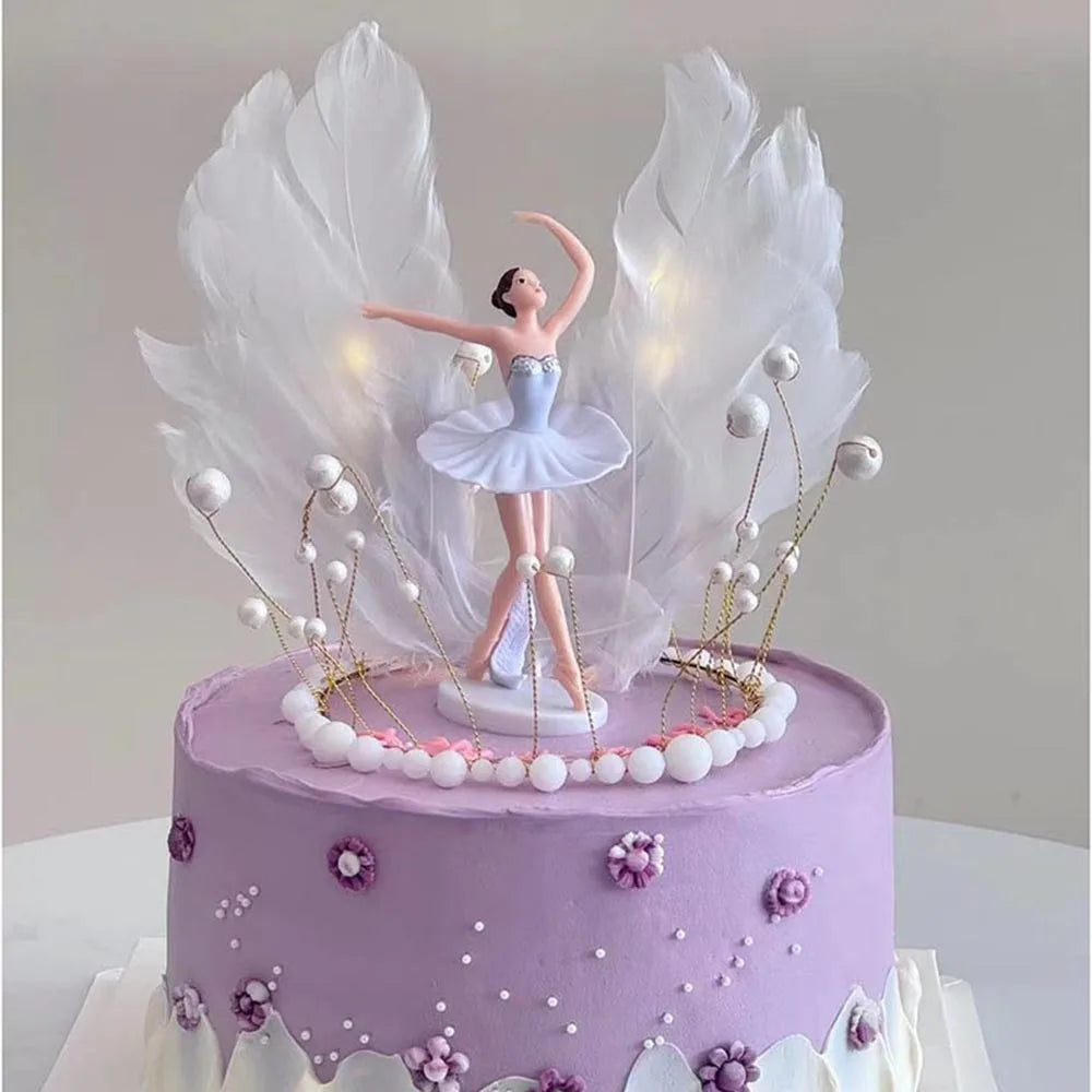 Dancing Girl Cake Decorations Ballerina Figurine Cake Topper For Girl Ballet Theme Birthday Party Decors Cake Ornament