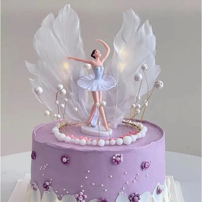 Dancing Girl Cake Decorations Ballerina Figurine Cake Topper For Girl Ballet Theme Birthday Party Decors Cake Ornament