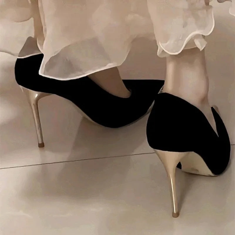Elegant Ultra High Heels Ladies Patent Pumps Four Season Pointed Toe Thin-heel Women High Heel Wedding Office Career Shoes 35-42