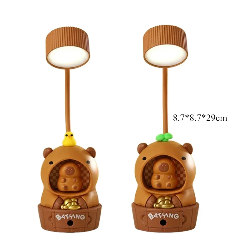 Cute Creative USB Rechargeable LED Desk Lamp Pencil Sharpener Design Eye Protection Night Light for Students Bedside Table Lamp