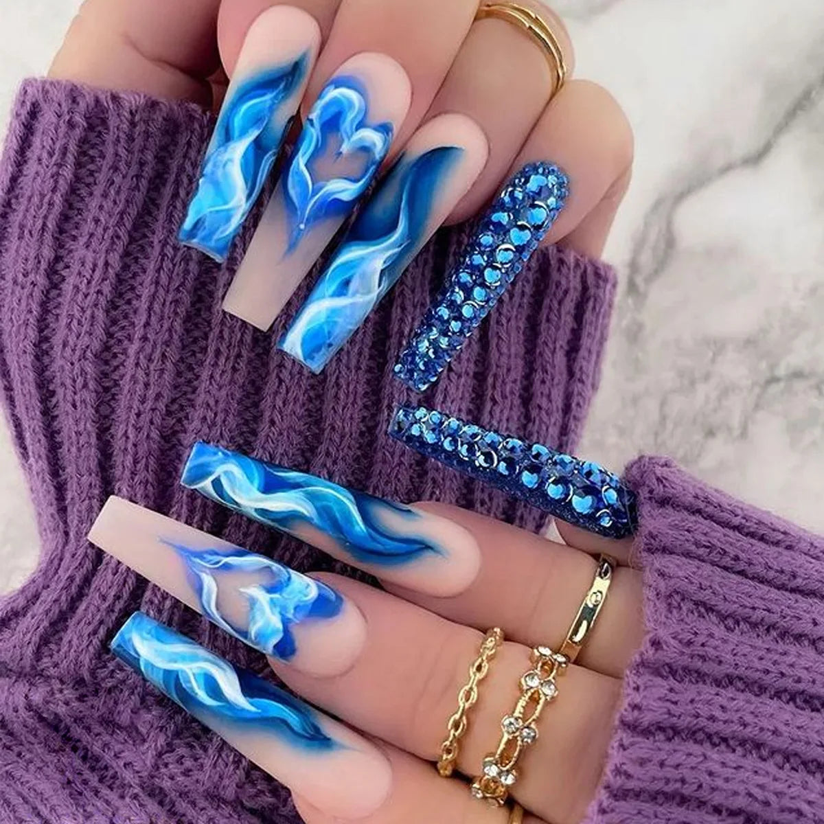 Luxury Designed Reusable Pink Nude False Nails Short Custom Acrylic Press On Nails Artificial Nails With Glue For Woman And Girl