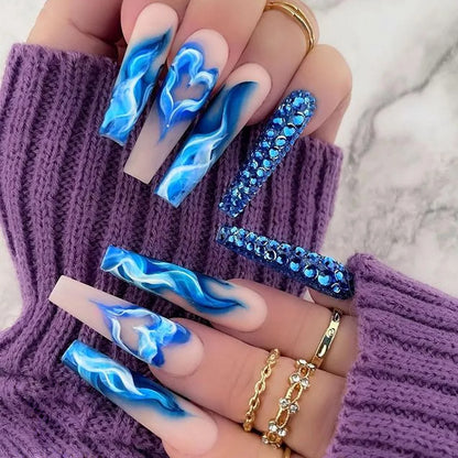 Luxury Designed Reusable Pink Nude False Nails Short Custom Acrylic Press On Nails Artificial Nails With Glue For Woman And Girl