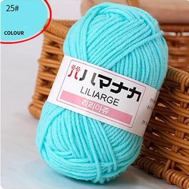 25G Milk Sweet Soft Baby Cotton Knitting Wool Thick Fiber Yarn Velvet Hand Threads for Knitting Wool Crochet Yarn for DIY Sweate