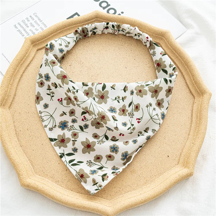 Bohemia Women Hair Band Scarf Floral Print Paisley Bandanas Headwear Vintage Triangle Head Scarf Hair Tie Hair Accessories