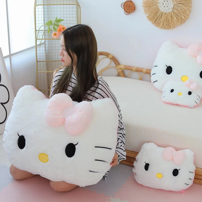 Sanrio Comfortable Hello Kitty Plushies Soft Hug Pillow Stuffed Anime Back Cushion Sofa Bed Big Size Plushies Xmas Gift For Girl