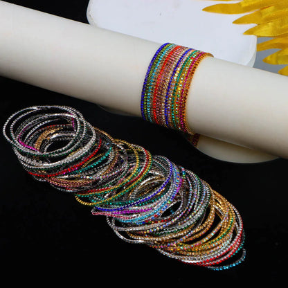 10/20/30/50Pcs/Lot Fashion Shiny Adjustable Bracelet, Stackable Elastic Women's Jewelry Bracelet Randomly Shipped