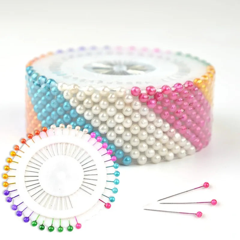 40PCS  A Set Sewing Straight Pin Head Pins Colorful White Round Pearl Head Dressmaking Quilting Pin Sewing Accessories Crafts