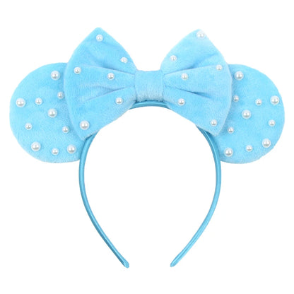 New Trendy Mouse Ears Headband Mickey 3.3"Velvet For Girls Soft Bow Hairband Halloween Festival Party Trip DIY Hair Accessories