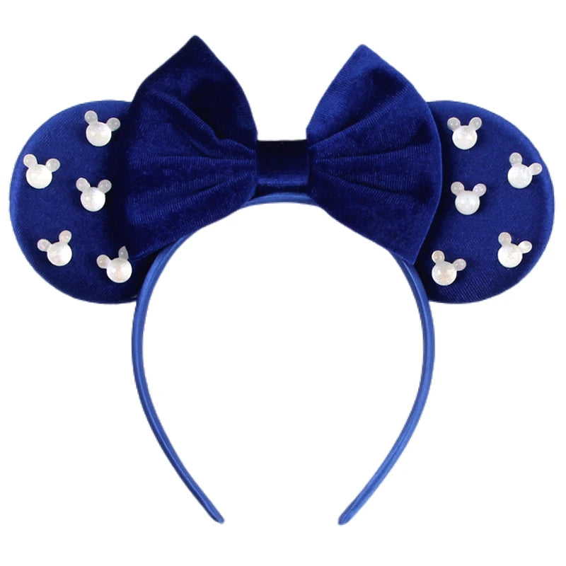 New Trendy Mouse Ears Headband Mickey 3.3"Velvet For Girls Soft Bow Hairband Halloween Festival Party Trip DIY Hair Accessories