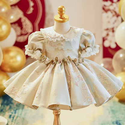A.Girls' Little Host Princess Dress for First Birthday and Birthday Celebration