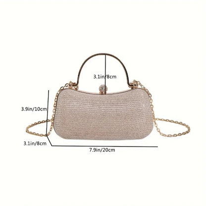 Shiny Mini Evening Bag Rhinestone Decor Chain Purse Luxury Glitter Banquet Handbag Perfect for Party Wedding Prom Dinner Banquet
