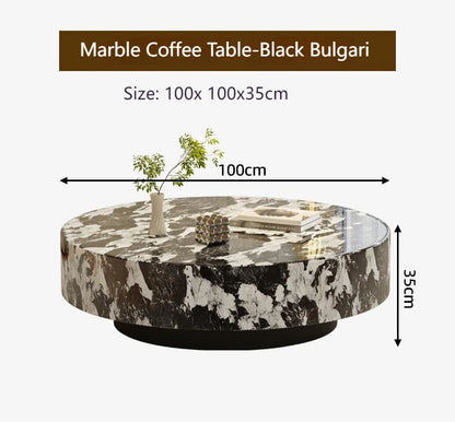 Italian Minimalist Round Marble Nesting Tables Set - Luxury  Coffee Tables for Small/Large Living Room, Space-Smart Centerpiece