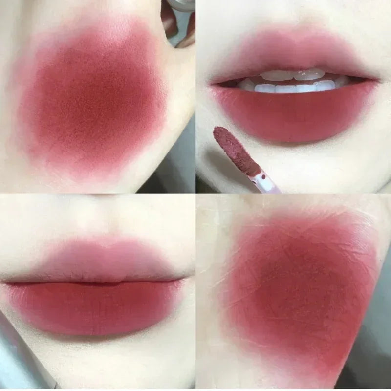 Dark Brown Matte Velvet Lip Gloss Waterproof Liquid Lipstick Nude Brown Lips Tint Mud Makeup Latte Coffee Lip Glaze Cosmetics