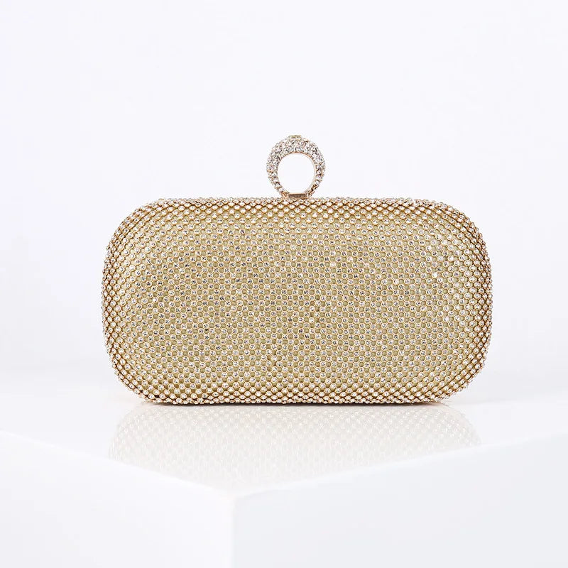Gold Crossbody Bag Diamond Clutch Evening Purse for Women Designer Luxury Handbags 2023 Trending Brand Shoulder Female Bag