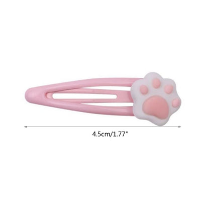 Metal Snap Cartoon Cat Paw Shape Hair Clip New Year Headwear for Woman Birthday Party Carnivals Theme Non-slip Hairpin
