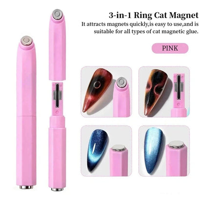 Double-Ended Magnet Rod for Cat UV Gel Varnish with Nails Art Decoration Fashion Nail Magnet Tools for Manicure Design Tools