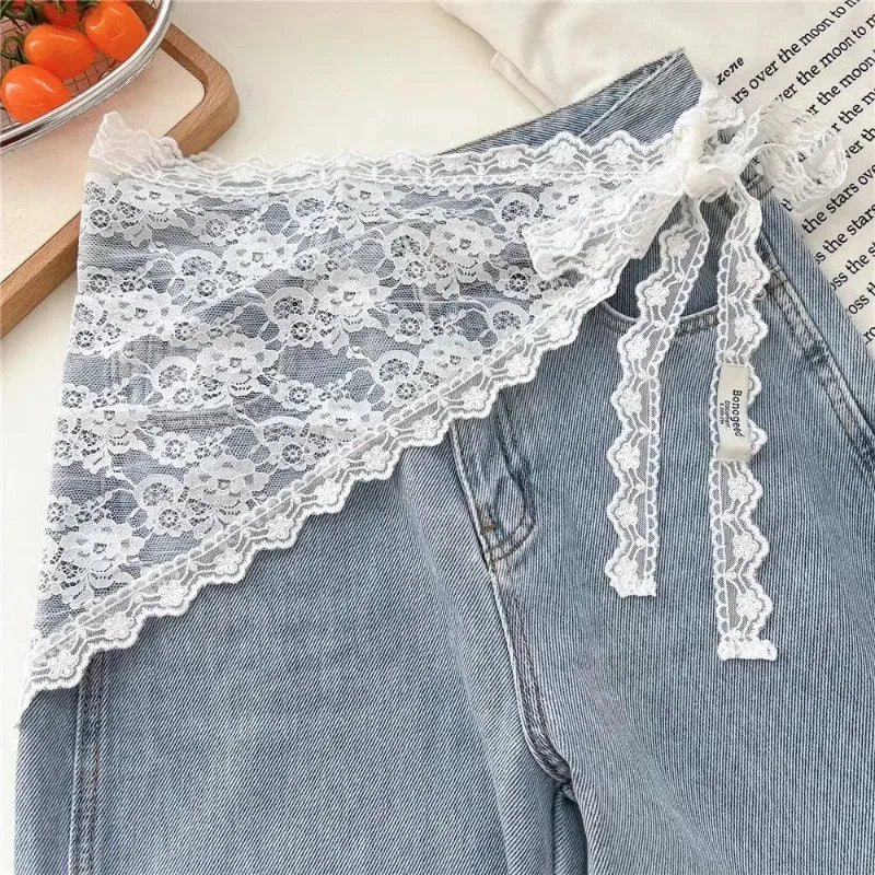 12styles Lace Mesh Triangle Scarf French Country Style Floral Hair Scarf Headwrap for Elegant Women Spring Summer Boho Bandana