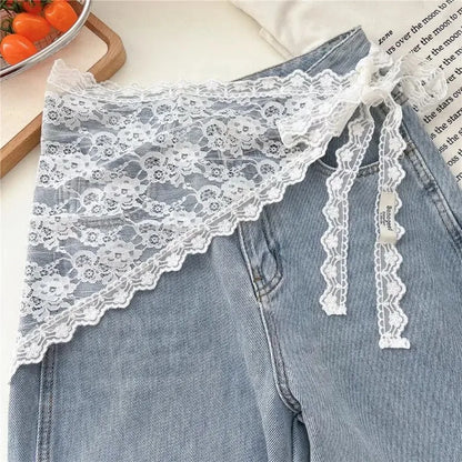 12styles Lace Mesh Triangle Scarf French Country Style Floral Hair Scarf Headwrap for Elegant Women Spring Summer Boho Bandana