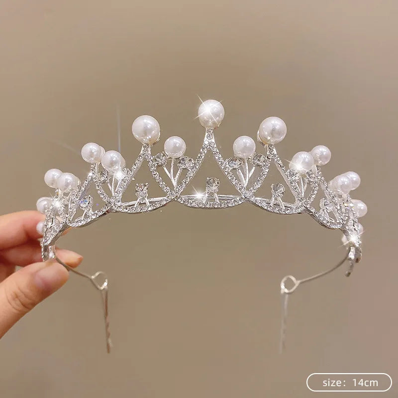 Silver Color Crystal Tiaras and Crowns Rhinestone Prom Diadem Crown Tiara for Women Bride Bridal Wedding Hair AccessoriesJewelry