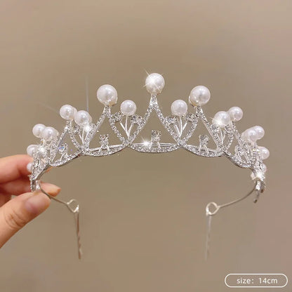 Silver Color Crystal Tiaras and Crowns Rhinestone Prom Diadem Crown Tiara for Women Bride Bridal Wedding Hair AccessoriesJewelry