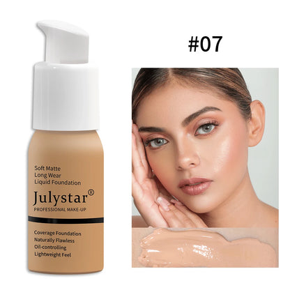10-Color Oil-Control Foundation Cream Long-Lasting Makeup Base Concealer Non-Caking Beauty Skincare Cosmetics