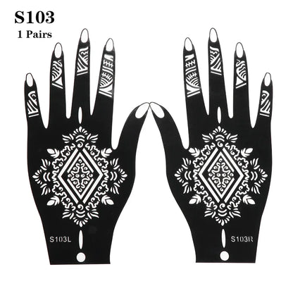 2025 New Professional Henna Stencil Temporary Hand Tattoo Body Art Sticker Template Wedding Tool Flower Tattoo Stencil
