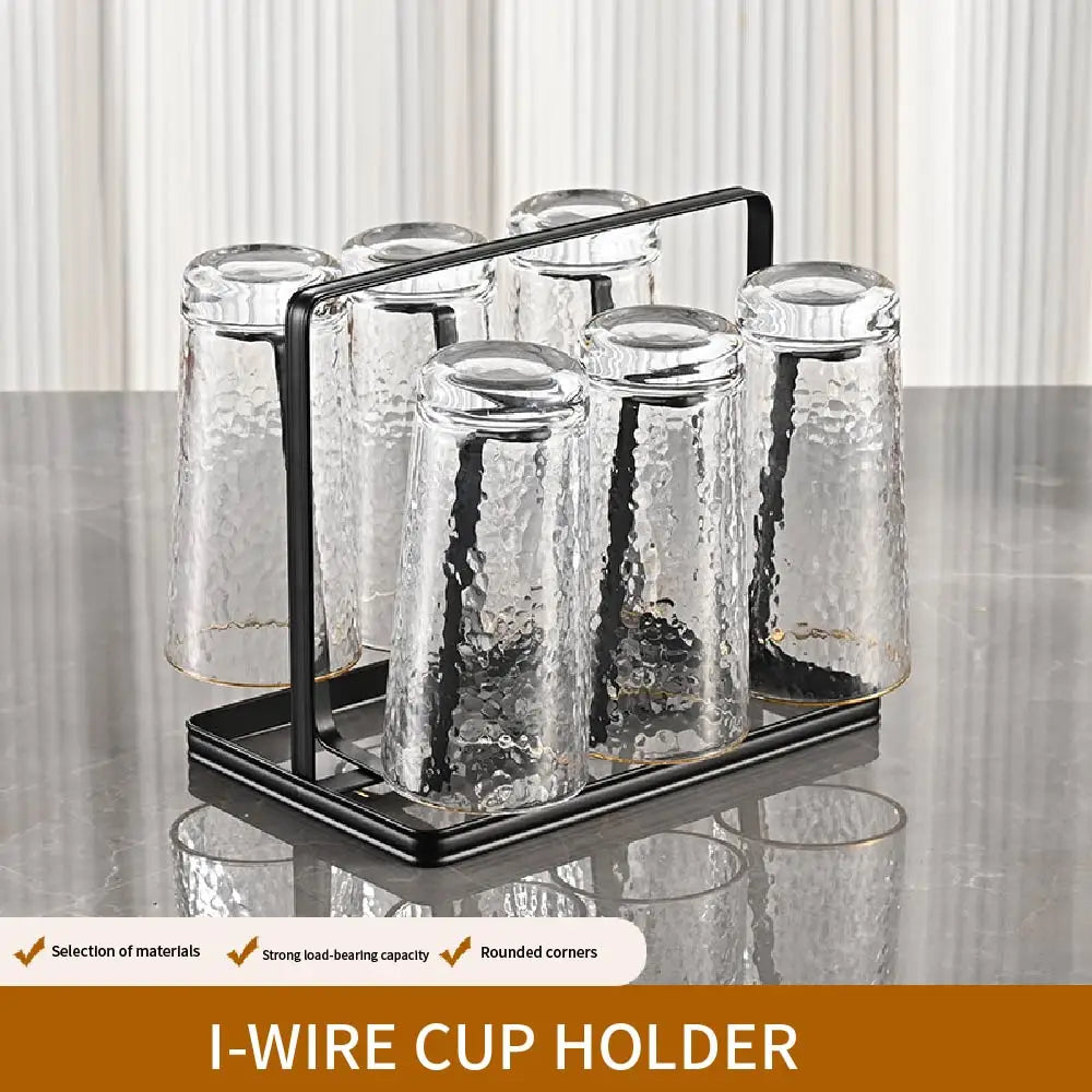 1Pcs 6 Cup Glass Drying Rack, Non-Slip Cup Organizer for Mugs, Glasses and Bottles
