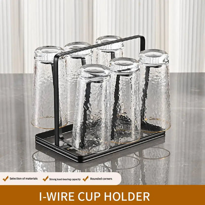 1Pcs 6 Cup Glass Drying Rack, Non-Slip Cup Organizer for Mugs, Glasses and Bottles