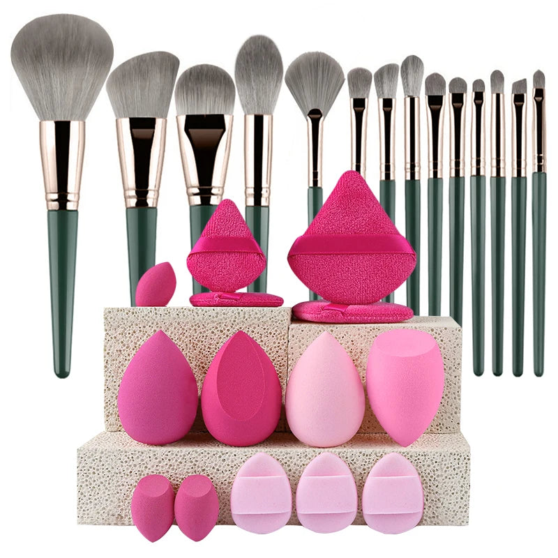 34pcs Makeup Brushes Set 14pcs Travel Portable Foundation Concealer Makeup Brush Professional Liquid Cream Make-up Beauty Tool